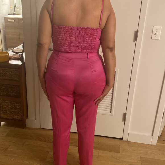 EUC Pink Satin Pant & Top Set - Picture 3 of 5